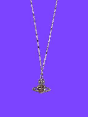 Elegant German Cross & Rhinestone Necklace  18 in.